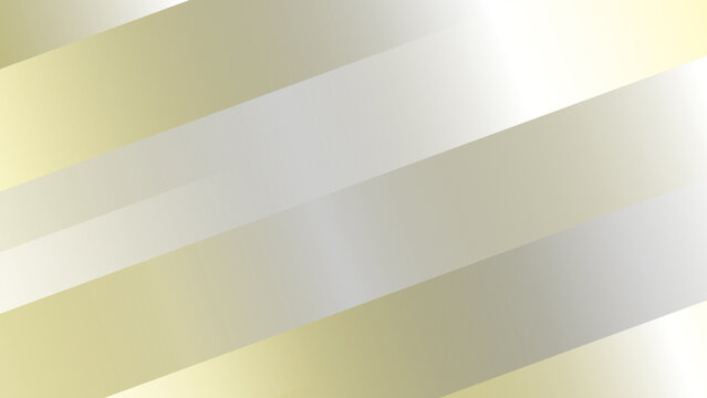 Abstract background with dynamic diagonal stripes showcasing a smooth gradient transition from soft gold to reflective silver, creating a modern and elegant visual texture