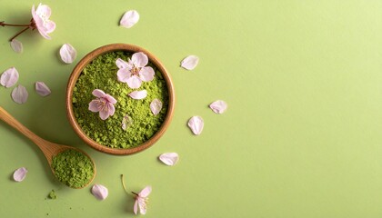 春の香り　抹茶と桜