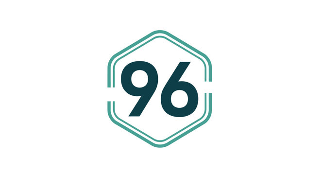 Hexagonal logo design with number ninety six.