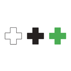 Fototapeta premium Cross Icons Add Button Options