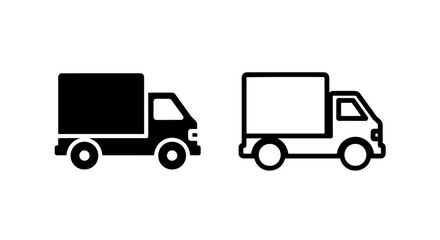 Fototapeta premium Commercial Delivery Van Icon: Freight Shipping and Express Transportation Service