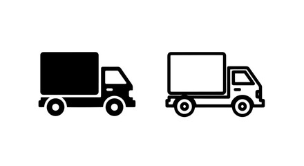 Fototapeta premium Delivery Truck Icon - Transport, Shipping, Logistics, Freight Symbol
