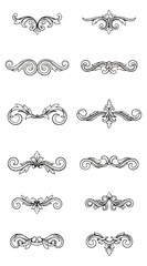 Fototapeta premium Elegant decorative design elements on black background