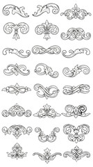 Obraz premium Ornamental floral designs vector set elegant decorative elements