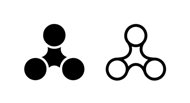Abstract Connection Fidget Spinner or Molecule Structure Minimal Icon Vector
