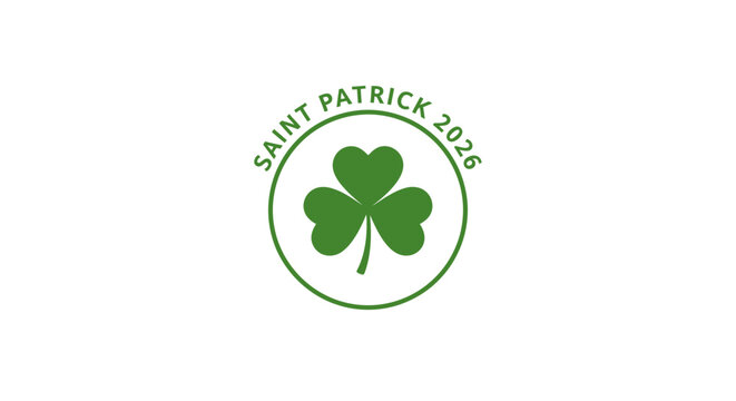 Saint Patrick's Day 2026 logo with shamrock symbol.