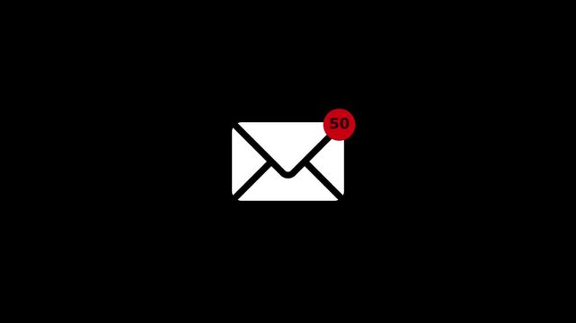 New email notification alert concept. A person receiving new message notification on their smartphone. digital envelope icon with a red alert symbol represents incoming.