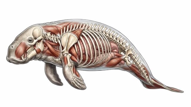 Anatomical Illustration of Seal Anatomy Structure.