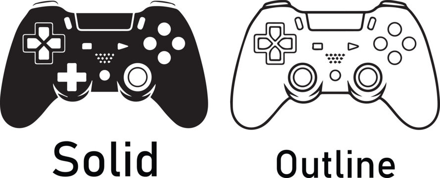 Comparison of solid and outline ps3 game controller designs