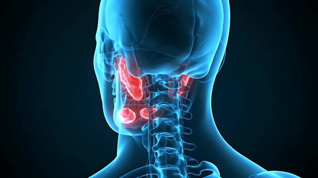 Human Anatomy X-ray Throat and Tonsils.