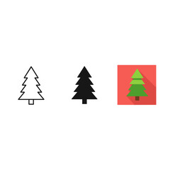 Obraz premium Tree Icon Collection Winter Holiday