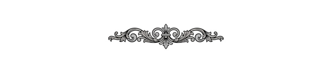 Fototapeta premium Decorative ornament design element on black background