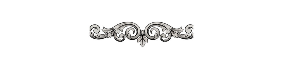 Fototapeta premium Decorative ornamental design element on black background