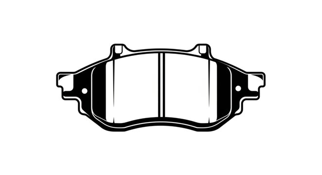 Close-up view of a new brake pad for automotive vehicles.