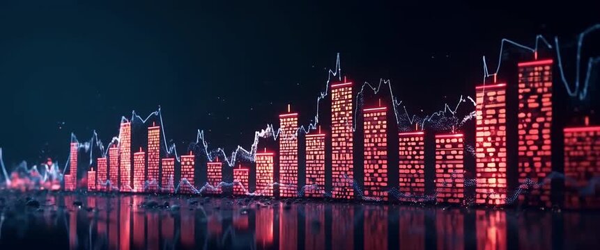 Stock market investment trading graph showing growth in investment finance chart business exchange financial growth graph created with generative AI concept as Stock market investment trading graph sh