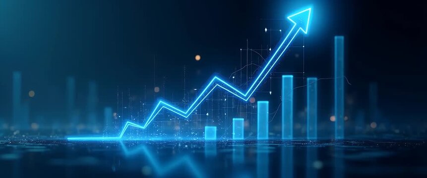 Stock market investment trading graph showing growth in investment finance chart business exchange financial growth graph created with generative AI concept as Stock market investment trading graph sh