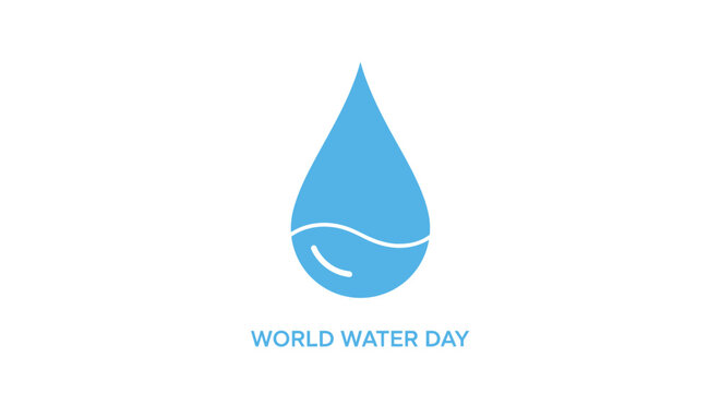 World Water Day blue drop logo symbolizing water conservation.