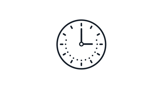Simple black and white analog clock face showing 11 o'clock.