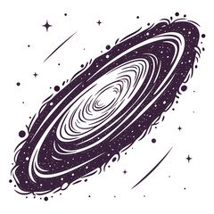 Purple nebula with white rings and stars galaxy © md munna