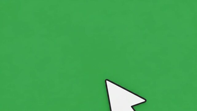 A white computer cursor arrow points to a green background with a yellow sparkle effect