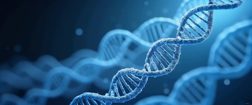 Wallpaper design featuring expansive empty space with sleek minimalist aesthetics that symbolize human genome mapping by merging refined digital gene sequence imagery advanced data visualization techn