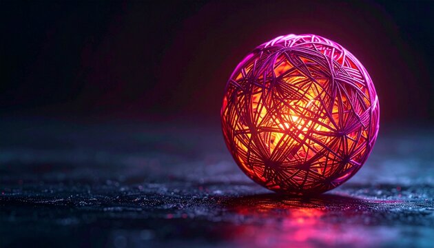 Cyber Sphere: Glowing Neon Temari Ball