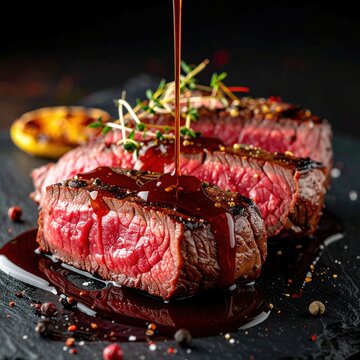 Steak with sauce