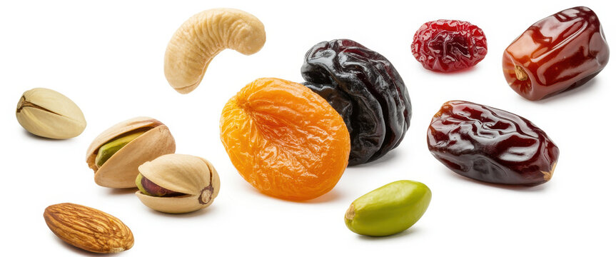 Assorted Dried Fruits and Nuts apricots prunes dates