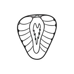 Stylized black and white outline illustration of guava cut in half, showing seeds and flesh, isolated on white background.