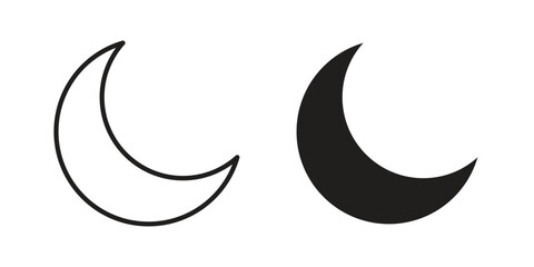 Moon icon Symbol for App and Web UI Design Vectors © Hira