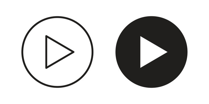 Play button icon Symbol for App and Web UI Design Vectors