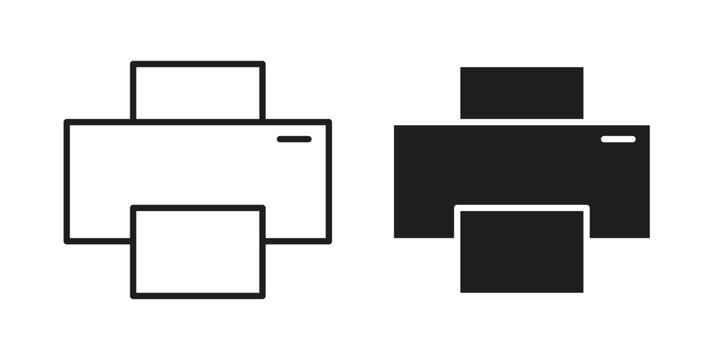 Print button icon Symbol for App and Web UI Design Vectors
