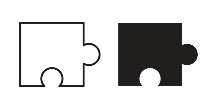 Puzzle piece icon Symbol for App and Web UI Design Vectors