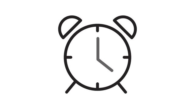 Black clock icon on white background