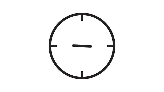 Black clock icon on white background