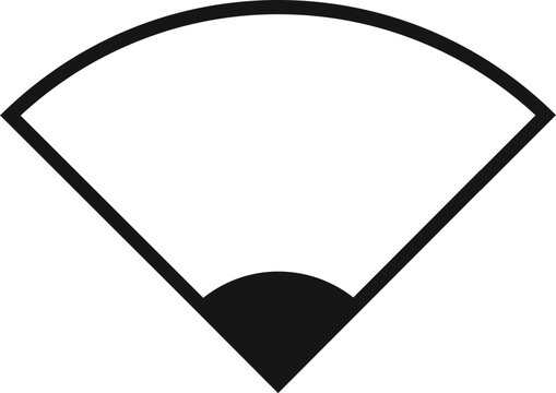 A minimalist black and white graphic illustration of a baseball field infield, showing the pitcher's mound and base paths