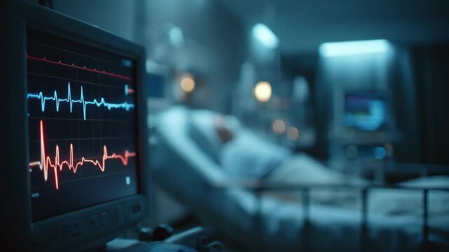 Focused medium shot on a sensor array detecting sound and light adjustments in a patient room background medical devices softly faded.