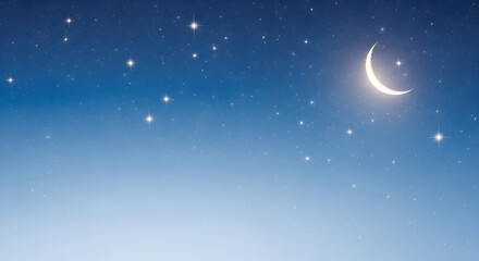 Moonlit Night Sky with Stars