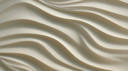 Obraz premium Close-up of textured fabric with undulating waves in soft cream tones and gentle shadows
