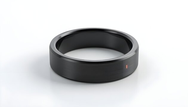 Smart Sleep Monitoring Ring with LED Indicator Isolated on White