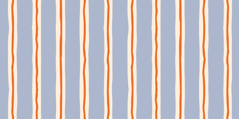 Seamless abstract stripe patterns with hand-drawn vertical lines. Modern decorative vector backgrounds with irregular organic stripes in soft colors. Suitable for textile, packaging, wallpaper, statio © bosotochka