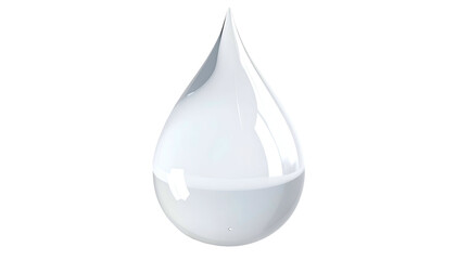A realistic, glossy, white teardrop against a stark black background