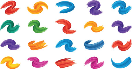 Vibrant hand-drawn swirls in multiple colors Vector