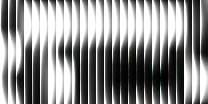 Abstract vertical wavy gradient stripes in grayscale with soft light and shadow transitions and subtle curves