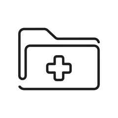 Obraz premium Medical Health Record Folder Line Icon Vector Illustration for Hospital Data and Patient Files
