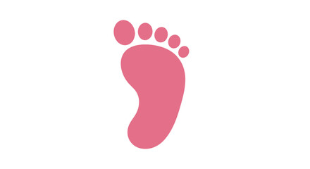 Pink baby footprint icon isolated on white background