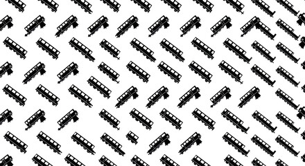Black train pattern on a white background © mboku