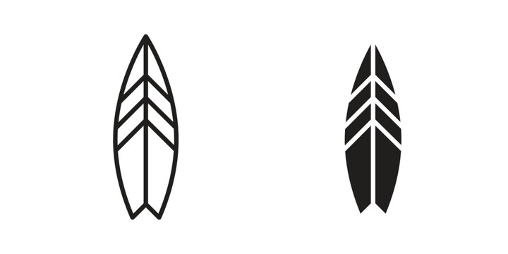 Surf board icon Symbol for App and Web UI Design Vectors