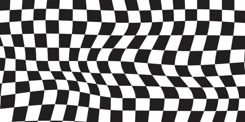 Obraz premium Black and white checkered pattern, Checkerboard seamless pattern
