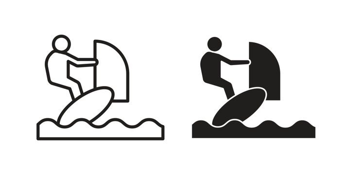 Windsurf icon Symbol for App and Web UI Design Vectors